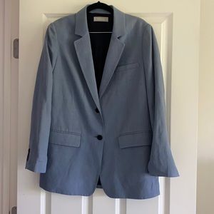 Everlane cotton linen blazer dusty blue size 6